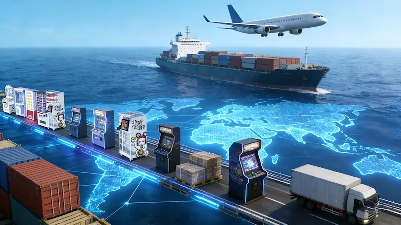Galastar arcade machine export packaging and global shipping logistics